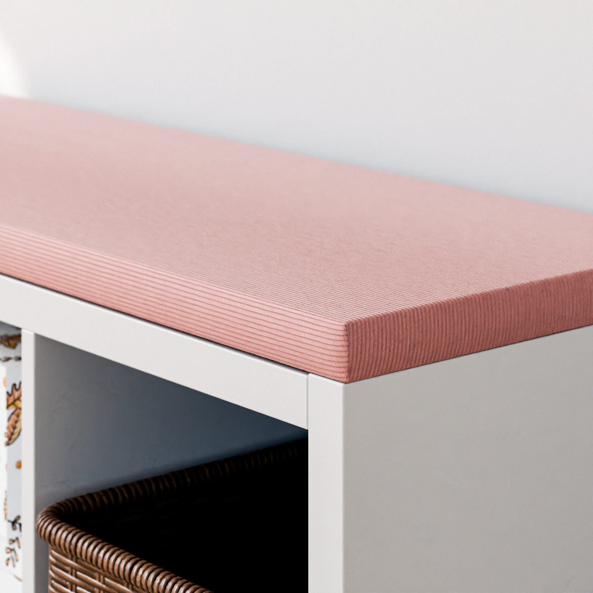 Sitzkissen mit Rosa Cord-Stoff für IKEA Kallax Regal 2er, 3er und 4er
