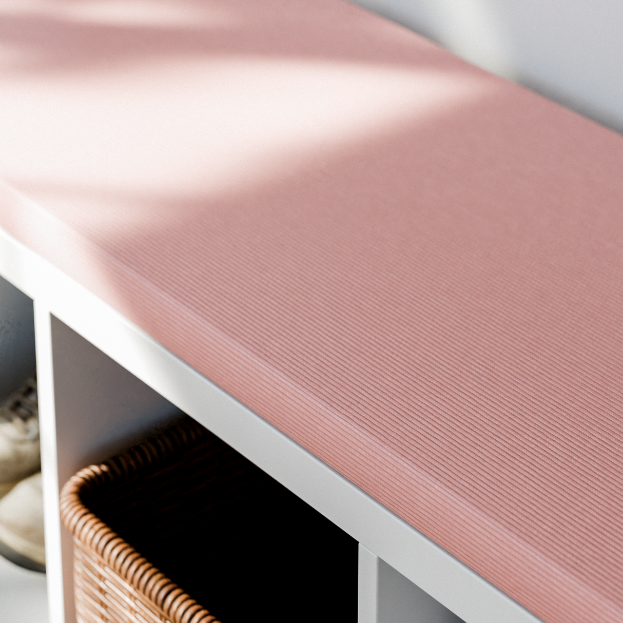 Sitzkissen mit Rosa Cord-Stoff für IKEA Kallax Regal 2er, 3er und 4er Sitzkissen Clutter Cover