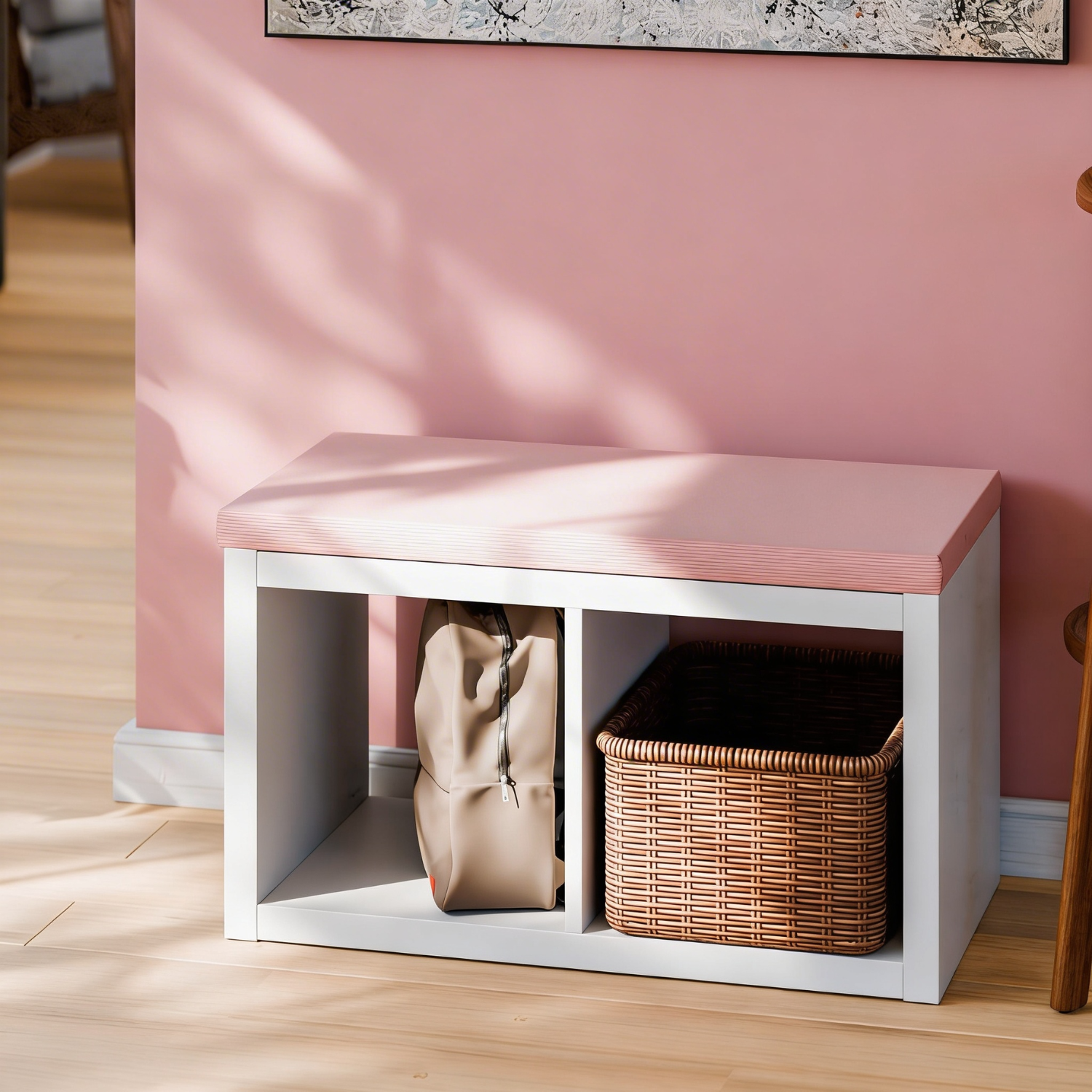 Sitzkissen mit Rosa Cord-Stoff für IKEA Kallax Regal 2er, 3er und 4er