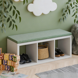 Sitzkissen Grün mit Cord-Stoff für IKEA Kallax Regal 2er, 3er und 4er Kallax 3er (111 x 39cm) Sitzkissen Clutter Cover