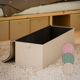 Box für IKEA Kura Bett, Unterbettkommode aus Cord Stoff, 90 x 32 x 27cm - Beige, Grün oder Rosa Box Kiste Korb Clutter Cover