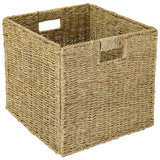 Korb für Kallax Regal aus Seegras 32 x 34,5 x 32cm, Flechtkorb Kallax Einsatz Clutter Cover