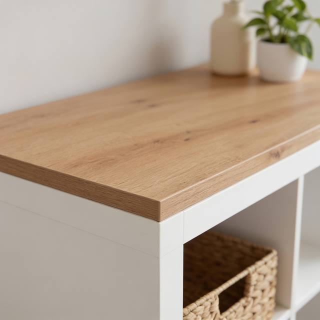 Holzplatte für 4er IKEA Kallax Regal, Eiche - Deckplatte 147 x 39cm Holzplatte Clutter Cover