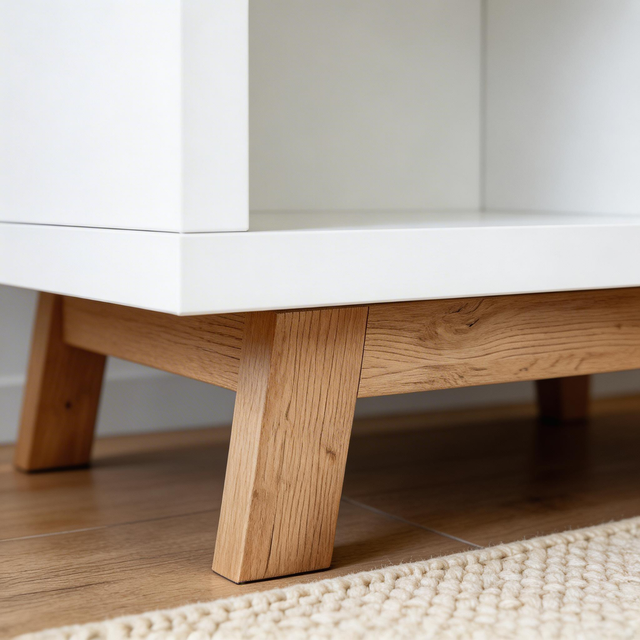Untergestell für IKEA Kallax Regal 2er, 3er & 4er, Holz Gestell im Stil Eiche Möbelfüße Clutter Cover