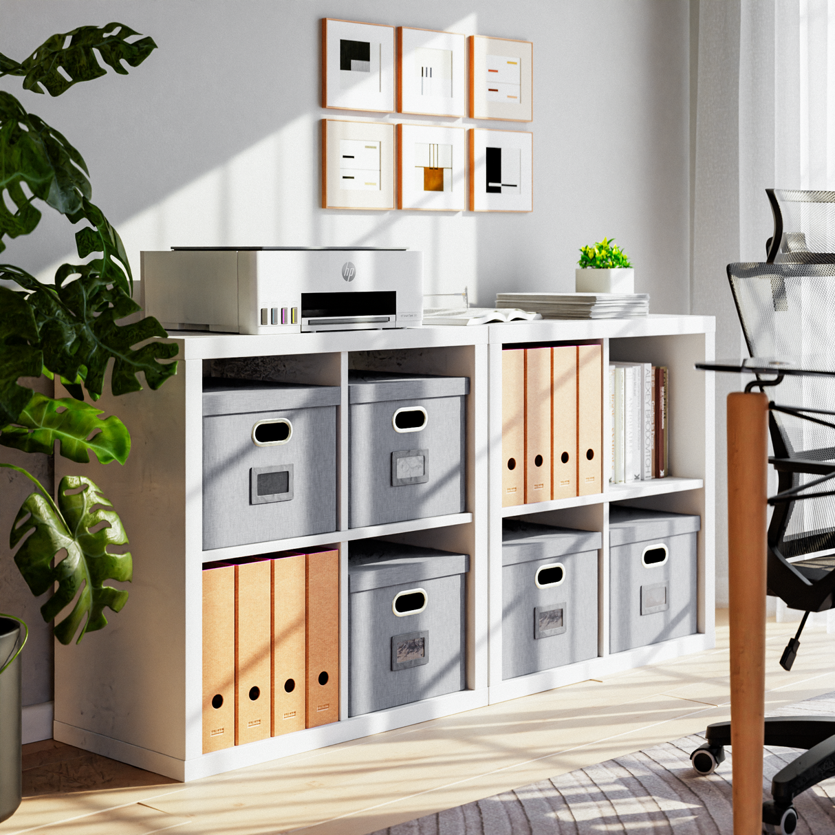 Kallax Box für Hängeregister DIN A4, Stoffbox für Hängemappen, 33 x 37,5 x 28cm Kallax Einsatz Clutter Cover