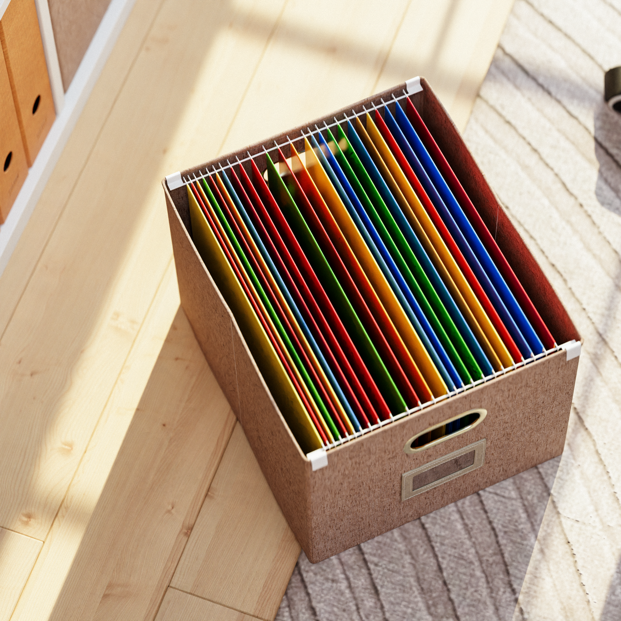 Kallax Box für Hängeregister DIN A4, Stoffbox für Hängemappen, 33 x 37,5 x 28cm Kallax Einsatz Clutter Cover