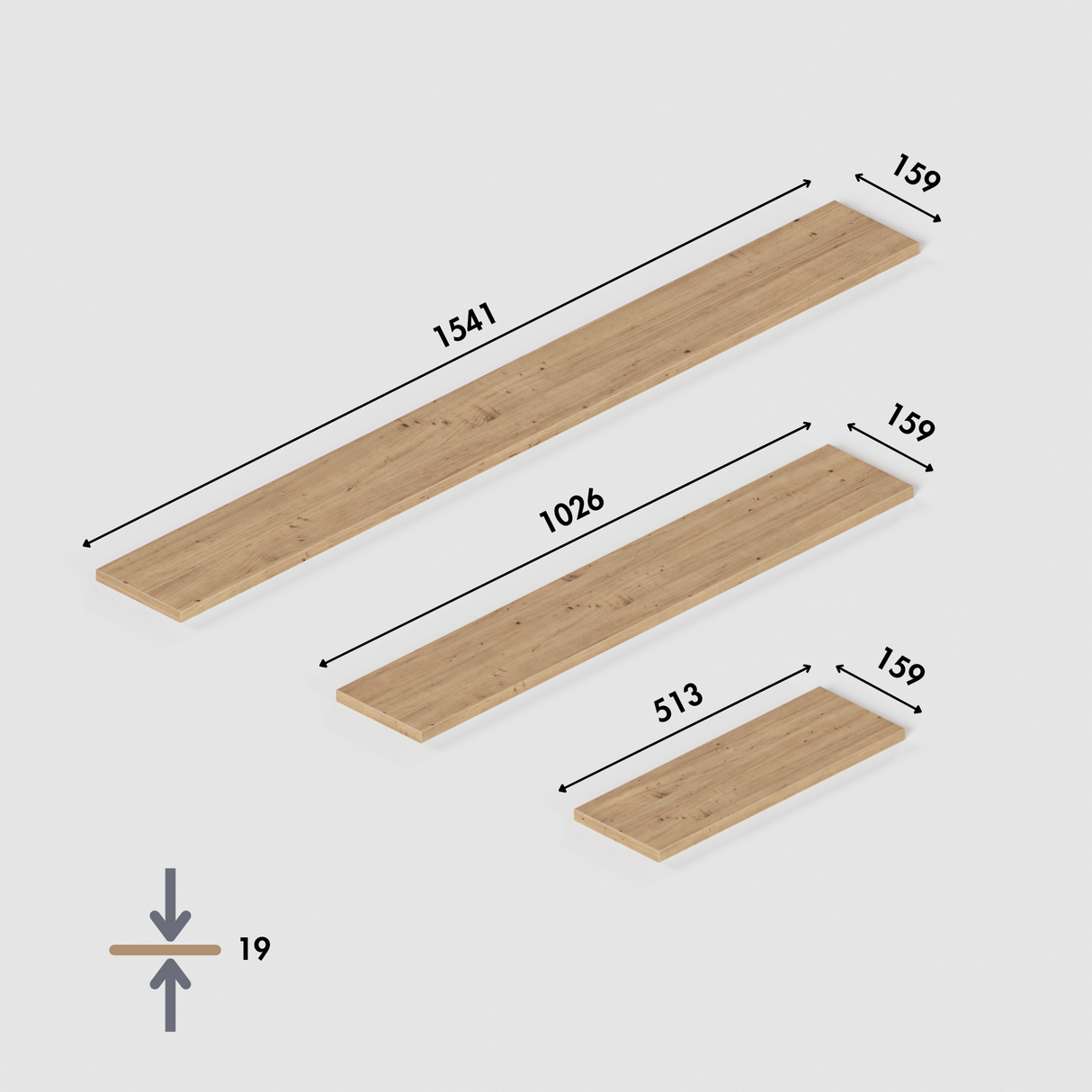 Holzplatte für IKEA Trones Schuhschrank, Eiche - 1er, 2er und 3er Trones Deckplatte