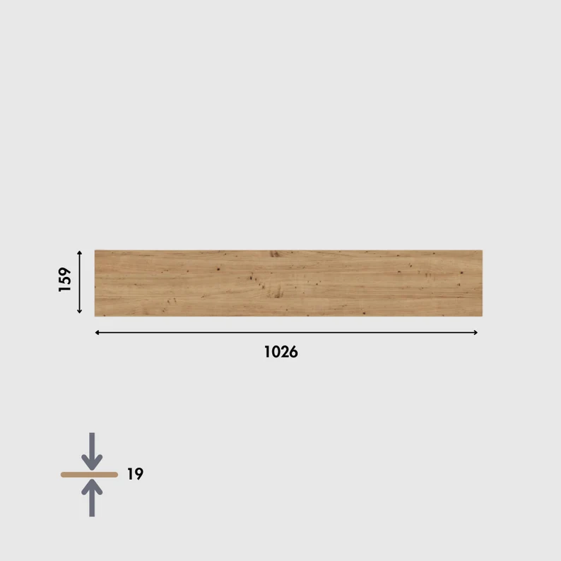 Holzplatte für 2 IKEA Trones Schuhschränke, Eiche - Deckplatte 102,6 x 15,9cm