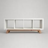 Untergestell für IKEA Kallax Regal 2er, 3er & 4er, Holz Gestell im Stil Eiche Möbelfüße Clutter Cover