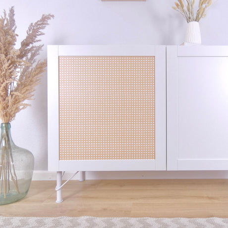 Wiener Geflecht Klebefolie für Ikea Besta Hanviken Tür Boho Rattan Stil Easy Stick Folie - Clutter Cover