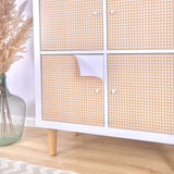 Wiener Geflecht Klebefolie für Ikea Kallax Tür Boho Rattan Stil Easy Stick Folie - Clutter Cover