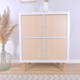 Wiener Geflecht Klebefolie für Ikea Kallax Tür Boho Rattan Stil Easy Stick Folie - Clutter Cover