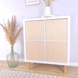 Wiener Geflecht Klebefolie für Ikea Kallax Tür Boho Rattan Stil Easy Stick Folie - Clutter Cover