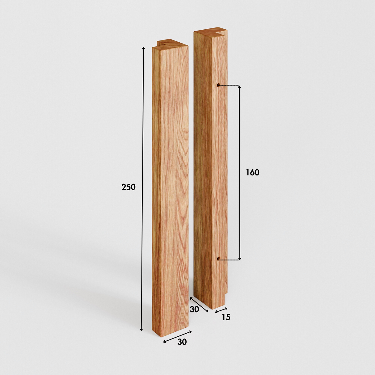 Griffe für PAX Türen, Holzgriffe aus Eiche für IKEA Kleiderschrank - Inkl. Schablone & Bohrer