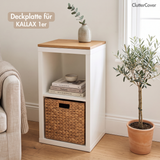 Holzplatte für IKEA Kallax Regal 1er, 2er, 3er oder 4er - Eiche Deckplatte 1er Kallax (413 x 392) Holzplatte Clutter Cover
