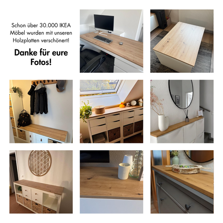 Holzplatte nach Maß im Stil Artisan Eiche - 19mm Stark, Länge bis 190cm, Breite bis 60cm Holzplatte Clutter Cover