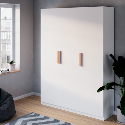 Griffe für PAX Türen, Holzgriffe aus Eiche für IKEA Kleiderschrank - Inkl. Schablone & Bohrer