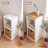Holzplatte für 1er IKEA Kallax Regal, Eiche - Deckplatte, 41,3 x 39,2 x 1,9cm Holzplatte Clutter Cover