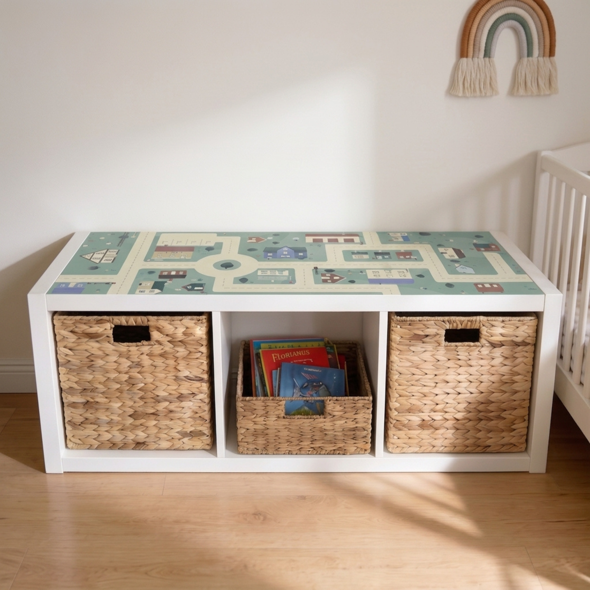 Spielfolie für IKEA Kallax Regal (2er, 3er, 4er), PVC freie Klebefolie, selbstklebende Möbelfolie