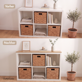 Holzplatte für 3er IKEA Kallax Regal, Eiche - Deckplatte 111,5 x 39cm Holzplatte Clutter Cover