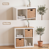 Holzplatte für 2er IKEA Kallax Regal, Eiche - Deckplatte 76 x 39cm Holzplatte Clutter Cover