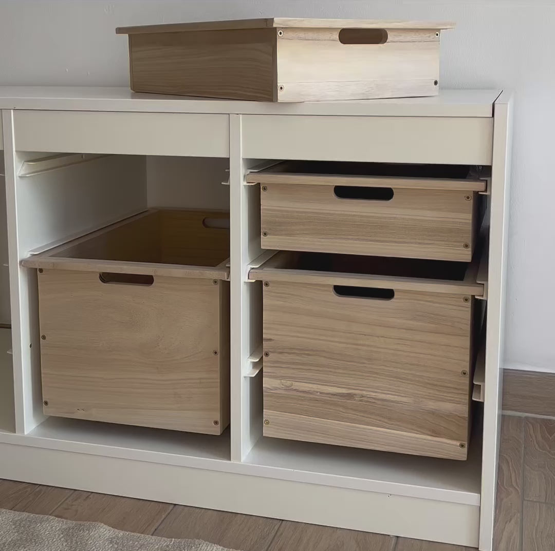 Holzkiste "TROVÄ" 42 x 30cm, Box aus Holz für IKEA Trofast Regal, verschiedene Höhen