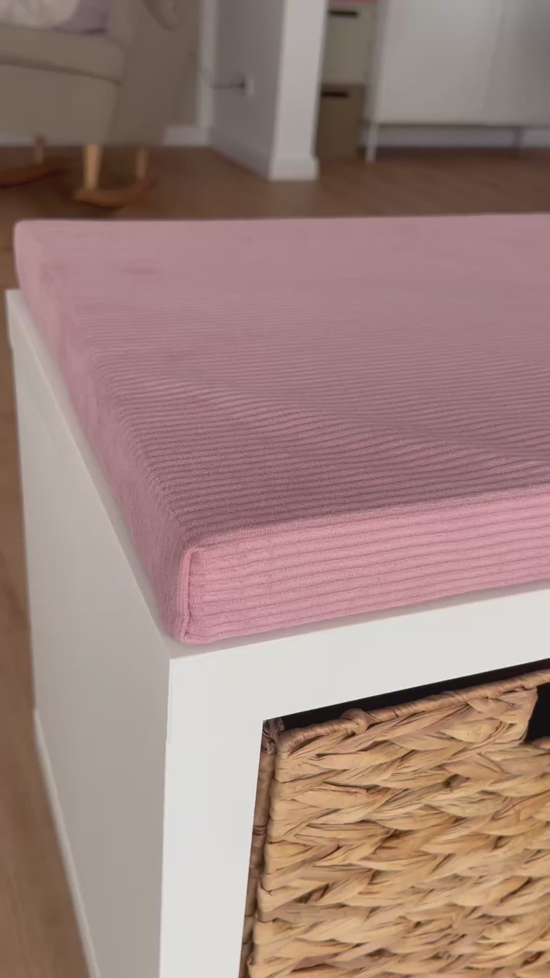 Sitzkissen mit Rosa Cord-Stoff für IKEA Kallax Regal 2er, 3er und 4er