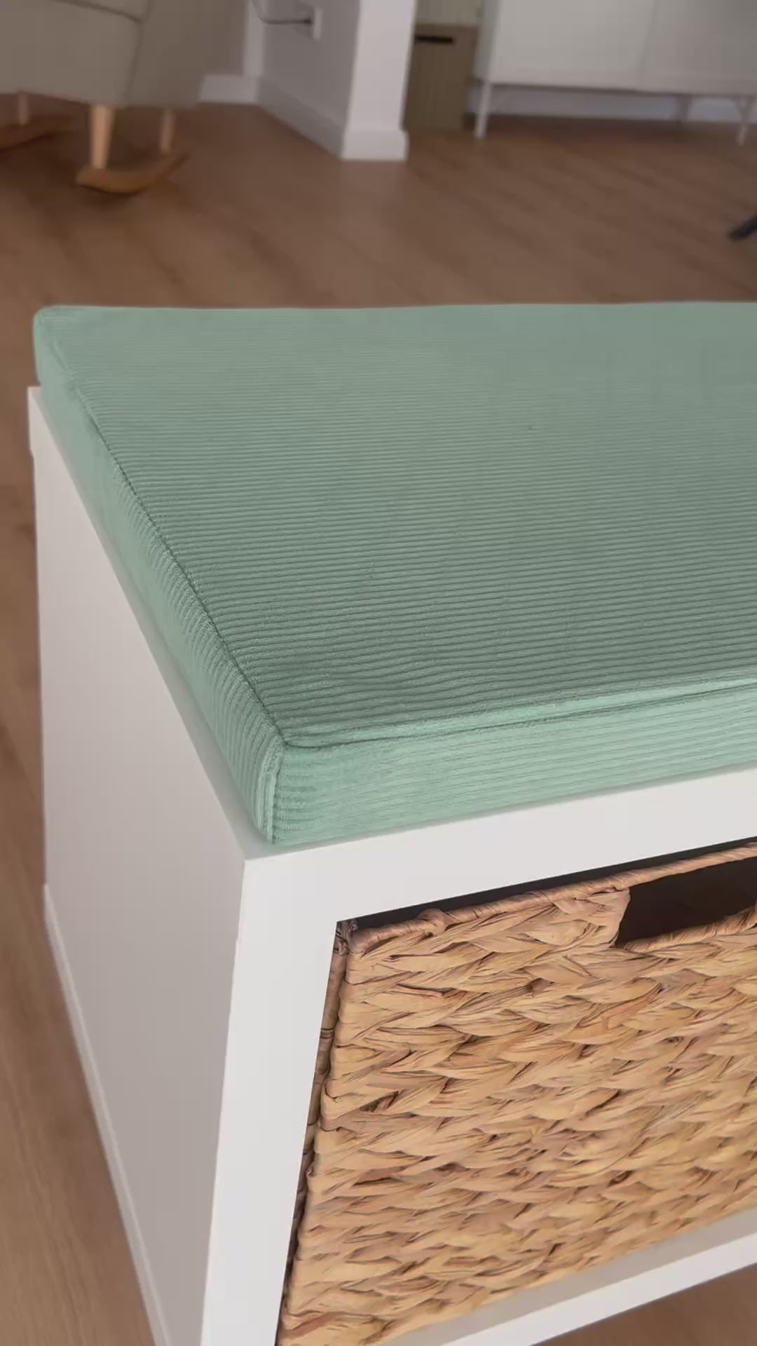 Sitzkissen Grün mit Cord-Stoff für IKEA Kallax Regal 2er, 3er und 4er