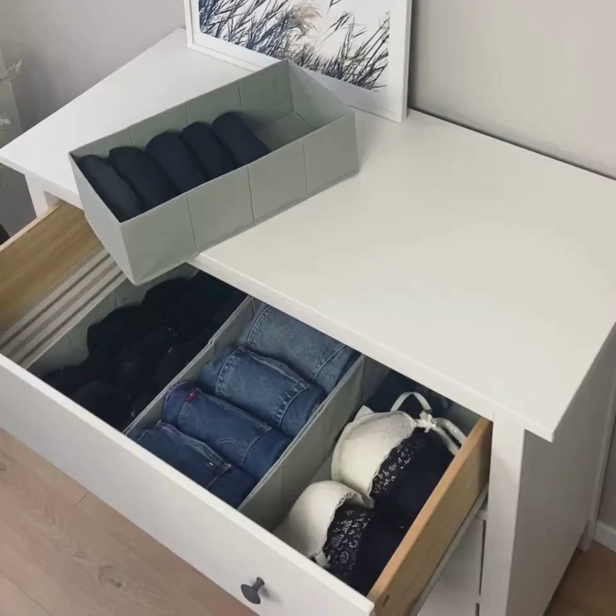 4er-Set Schubladen-Organizer für IKEA Hemnes Kommode, 42 x 20,5 x 13cm