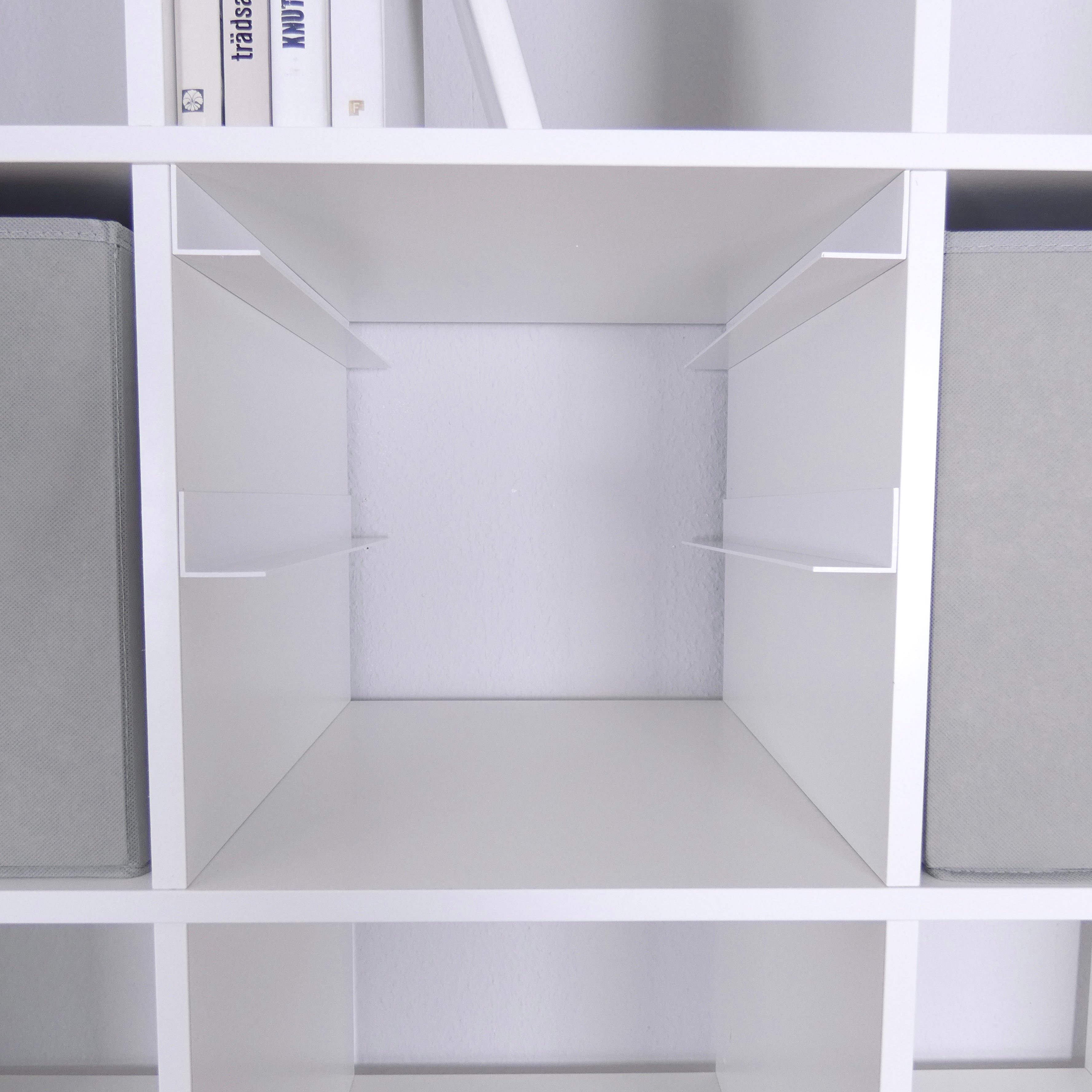 IKEA Kallax Einsatz für Samla Boxen, Schienensystem für transparente K –  Clutter Cover