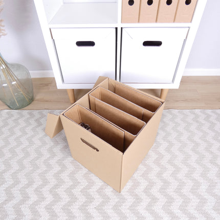 Ikea Kallax Box aus Pappe stabile Kiste mit integriertem Deckel - Braun