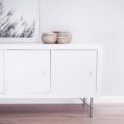 4 x Möbelfüße Metallbeine passend für Ikea Kallax oder Besta Regal - in WEIß