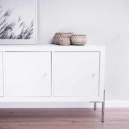 4 x Möbelfüße Metallbeine passend für Ikea Kallax oder Besta Regal - schwarz