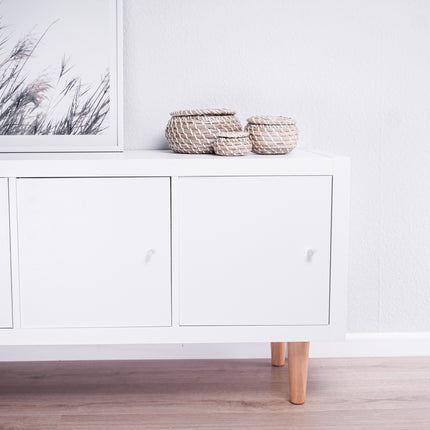 Möbelfüße Regalbeine passend für Ikea Kallax Regal - hell
