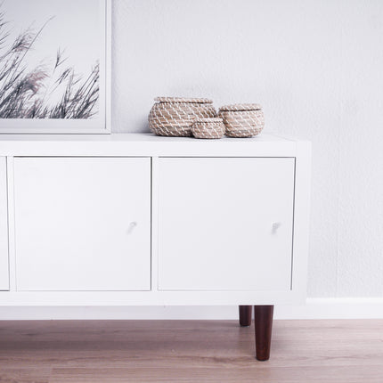 Möbelfüße Regalbeine passend für Ikea Kallax Regal - dunkel